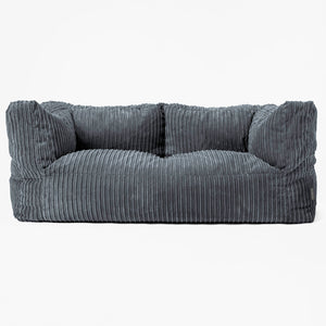 The 2 Seater Albert Sofa Bean Bag - Cord Slate Grey
