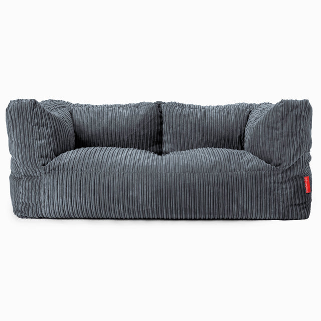 The 2 Seater Albert Sofa Bean Bag - Cord Slate Grey 01