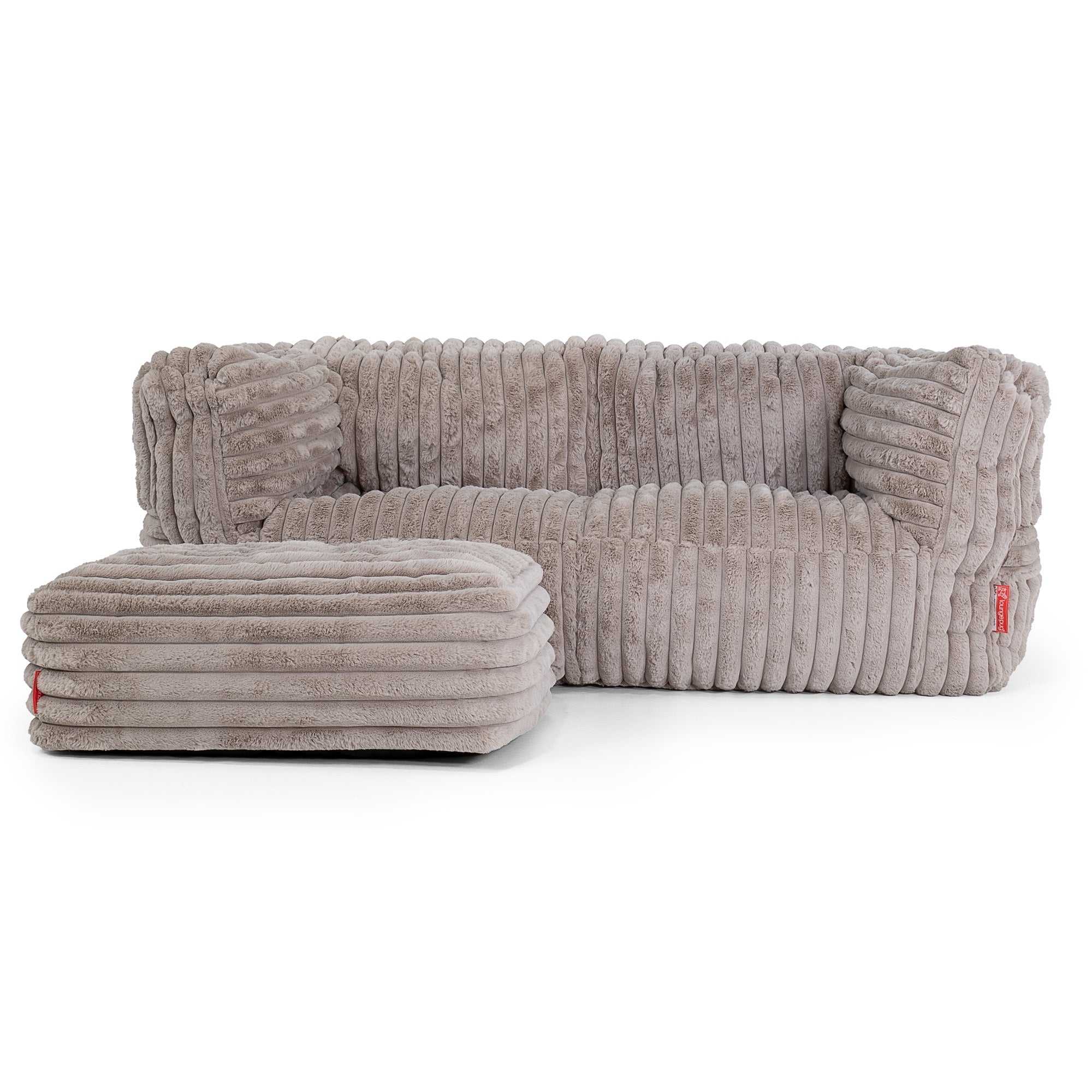 Lounge Pug Giant 2 Seater Bean Bag Sofa Cord Mink Albert Beanbag