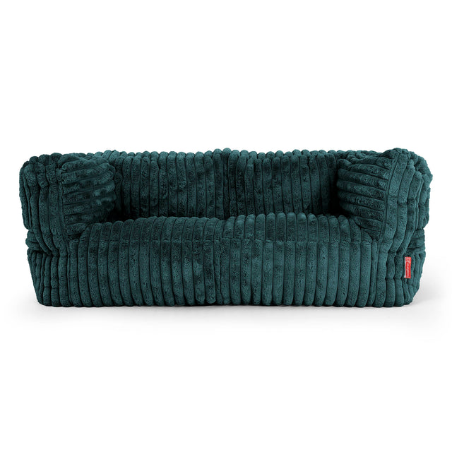 The 2 Seater Albert Sofa Bean Bag - Ultra Plush Cord Teal 01