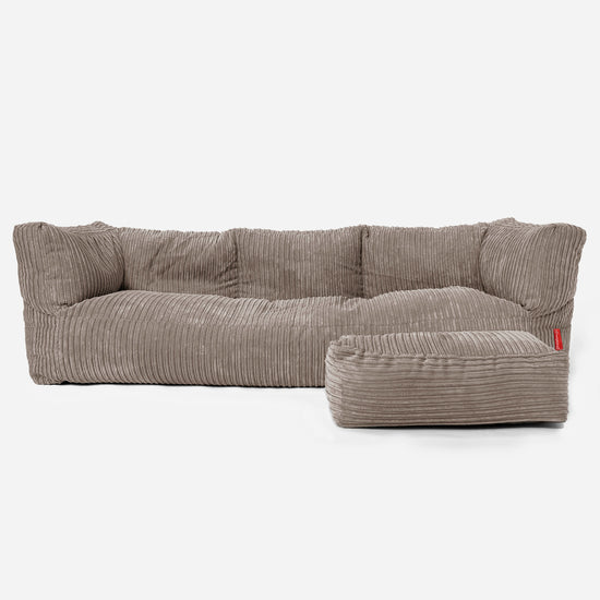 The 3 Seater Albert Sofa Bean Bag - Cord Dovetail Grey 02