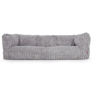 The 3 Seater Albert Sofa Bean Bag - Ultra Plush Cord Grey