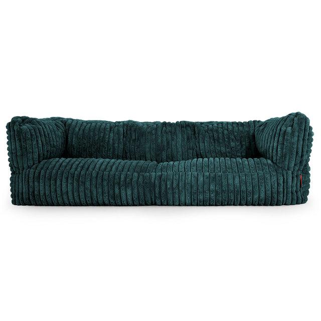 The 3 Seater Albert Sofa Bean Bag - Ultra Plush Cord Teal 01