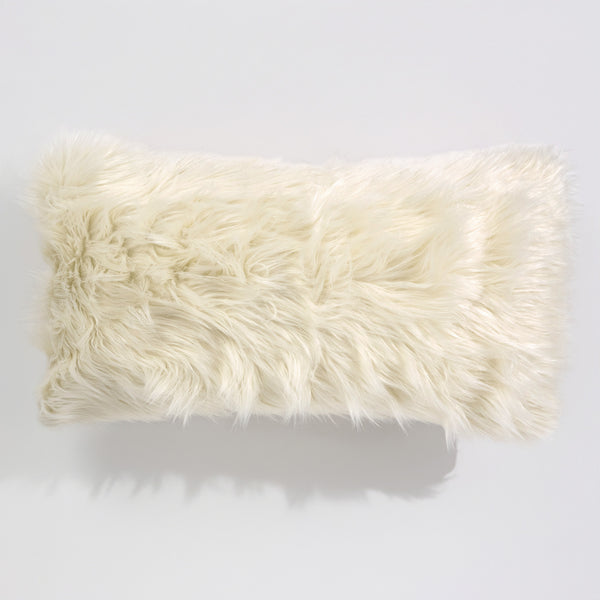 XL Rectangular Support Cushion Cover 40 x 70cm - Mongolian Fur Cream