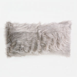 XL Rectangular Support Cushion Cover 40 x 70cm - Mongolian Fur Grey
