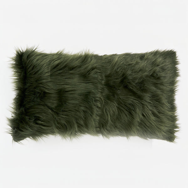 XL Rectangular Support Cushion Cover 40 x 70cm - Mongolian Fur Sage Green
