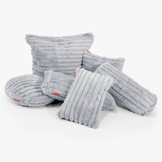 XL Rectangular Support Cushion Cover 40 x 70cm - Ultra Plush Cord Duck Egg Blue 02