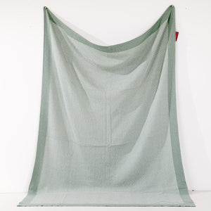 Throw / Blanket - Cotton Blend Herringbone Duck Egg