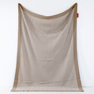 Throw / Blanket - Cotton Blend Herringbone Stone
