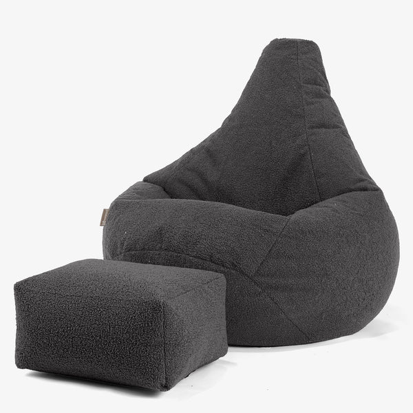 Highback Bean Bag Chair Replacement Cover - Boucle 01
