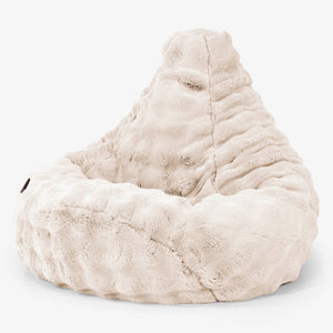 Highback Bean Bag Chair - Bubble Faux Fur Cream