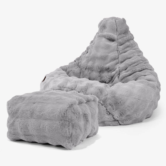 highback-bean-bag-chair-bubble-faux-fur-grey 01
