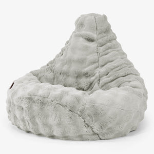 Highback Bean Bag Chair - Bubble Faux Fur Sage Green