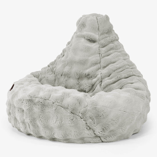 Highback Bean Bag Chair - Bubble Faux Fur Sage Green 01