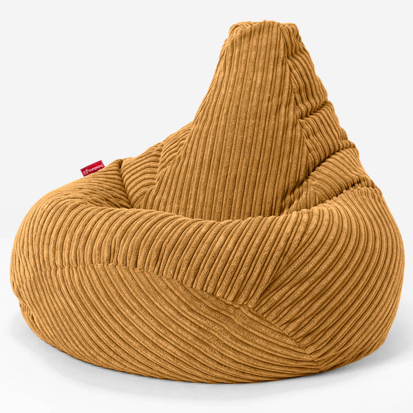 Highback Bean Bag Chair - Cord Golden Honey 01