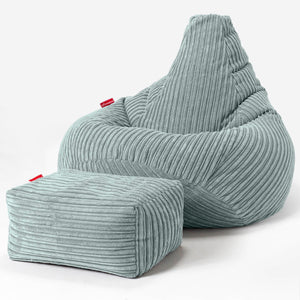 Highback Bean Bag Chair - Cord Mint Green