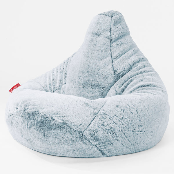Highback Bean Bag Chair Replacement Cover - Fluffy Faux Fur Rabbit 01