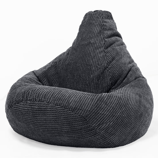Highback Bean Bag Chair - Pom Pom Black 02
