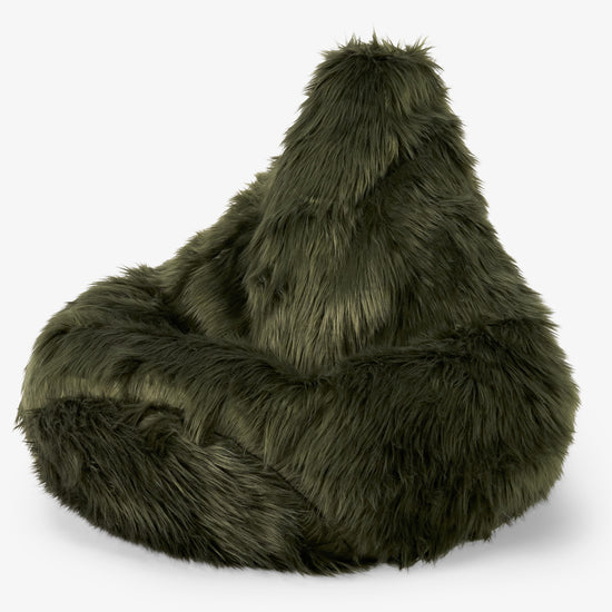 Highback Bean Bag Chair - Mongolian Fur Sage Green 01