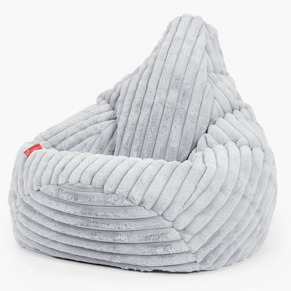 Highback Bean Bag Chair - Ultra Plush Cord Duck Egg Blue 01
