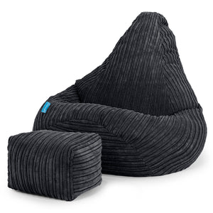 Highback Kids Bean Bag Chair 1-5 yr - Cord Black