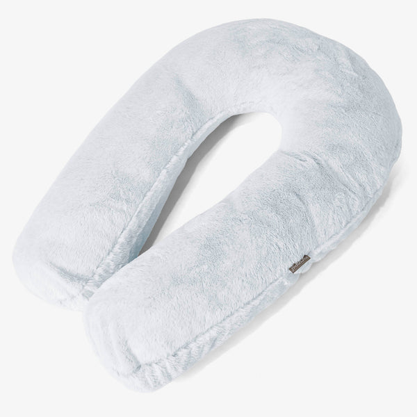 Hug Pillow - Fluffy Faux Fur Rabbit Dusty Blue 01