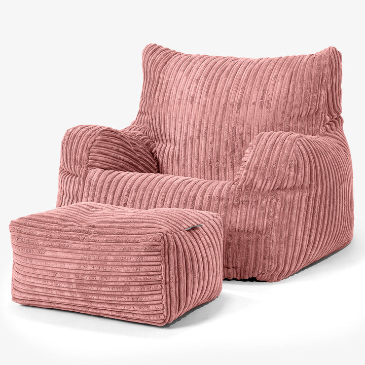 Josephine Bean Bag Armchair - Cord Peach 02