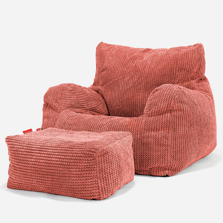 Josephine Bean Bag Armchair - Pom Pom Pumpkin Orange 02