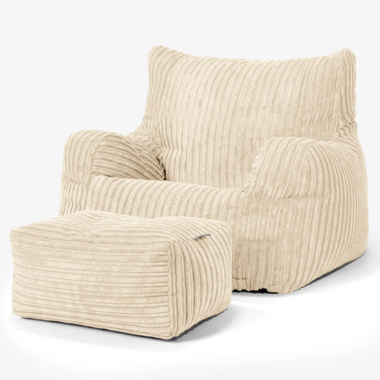 Josephine Bean Bag Armchair - Cord Cream 02