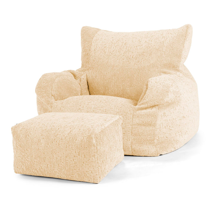 Josephine Bean Bag Armchair - Luxe Chenille Ivory 02