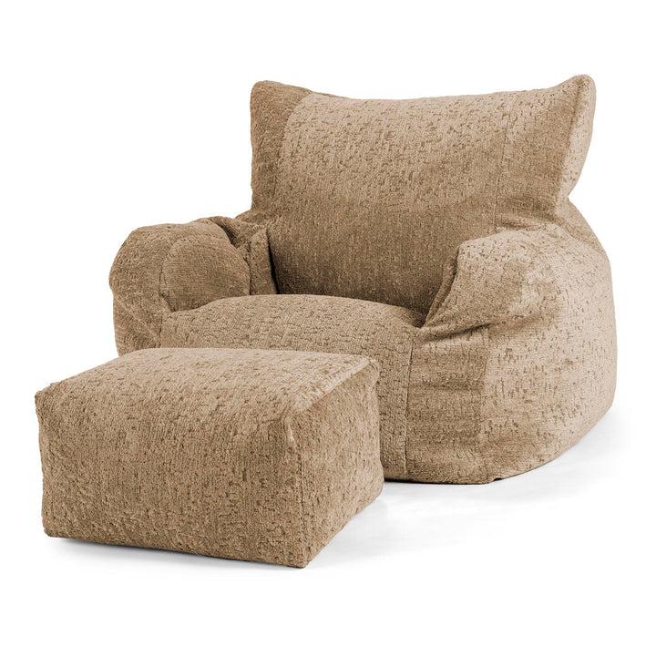 Josephine Bean Bag Armchair - Luxe Chenille Mink 02