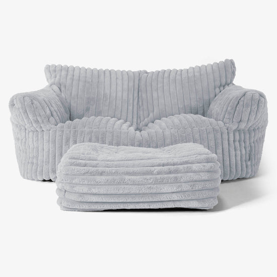 Josephine Sofa Bean Bag - Ultra Plush Cord Duck Egg Blue 02