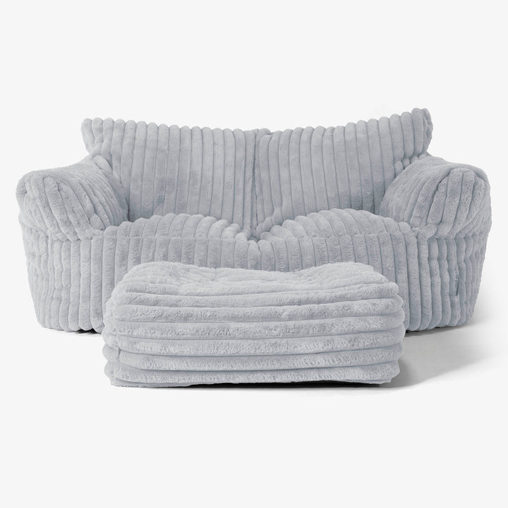 Josephine Sofa Bean Bag - Ultra Plush Cord Duck Egg Blue 02