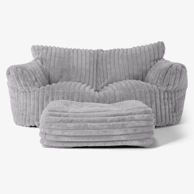 Josephine Sofa Bean Bag - Ultra Plush Cord Grey 02