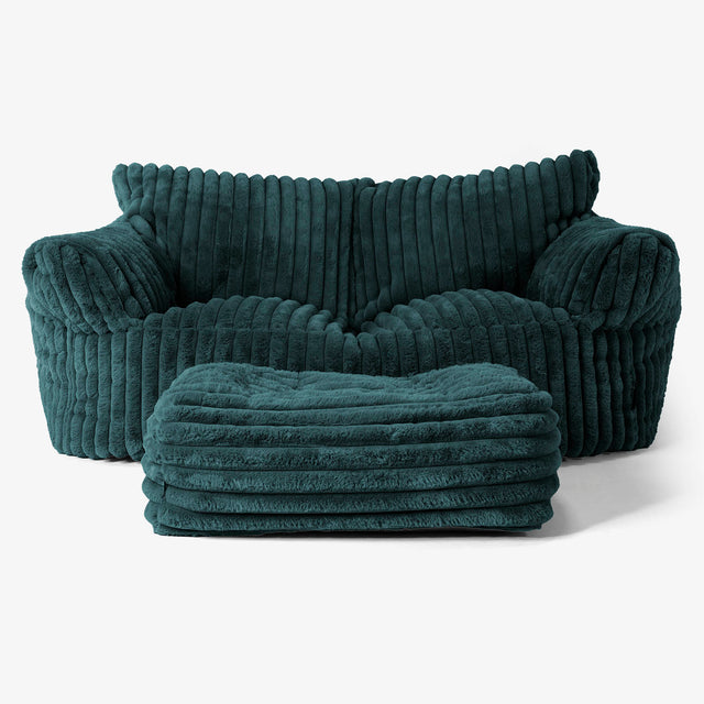 Josephine Sofa Bean Bag - Ultra Plush Cord Teal 02