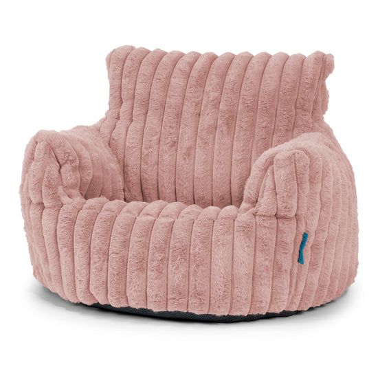 Kids Armchair Bean Bag for Toddlers 1-3 yr - Ultra Plush Cord Dusty Pink 01