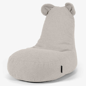 Children's Animal Bean Bag Chair Bear 2-6 yr - Boucle Ivory