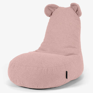Children's Animal Bean Bag Chair Bear 2-6 yr - Boucle Pink