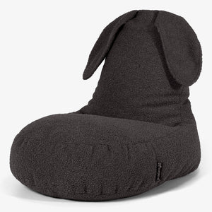 Children's Animal Bean Bag Chair Rabbit 2-6 yr - Boucle Graphite Grey