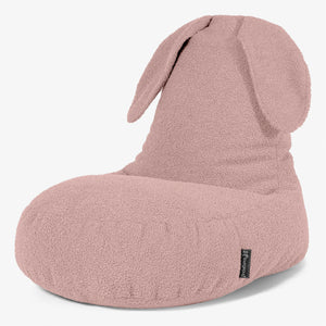 Children's Animal Bean Bag Chair Rabbit 2-6 yr - Boucle Pink