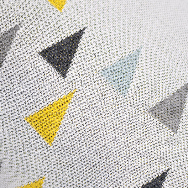 Small Footstool - Cotton Blend Geo Triangle Fabric Close-up Image