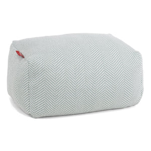 Small Footstool - Cotton Blend Herringbone Duck Egg