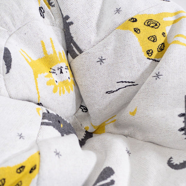 Classic Kids Bean Bag Chair 1-5 yr - Cotton Blend Safari Fabric Close-up Image
