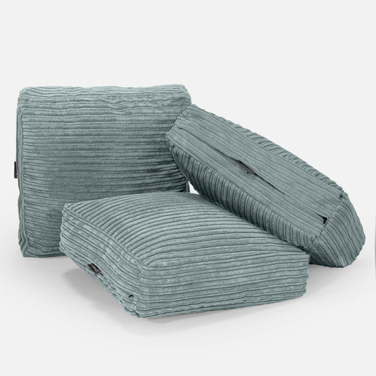 Large Floor Cushion - Cord Mint Green 04