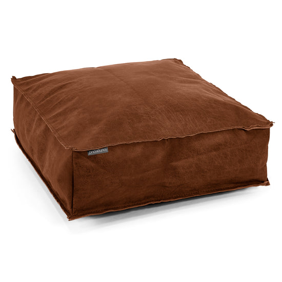 Large Floor Cushion - Distressed Leather British Tan 01