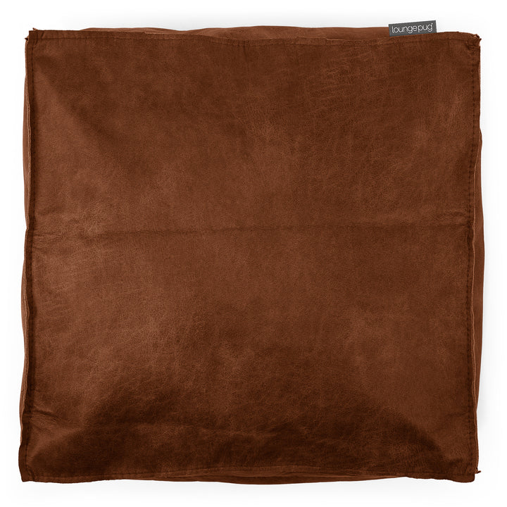 Large Floor Cushion - Distressed Leather British Tan 02
