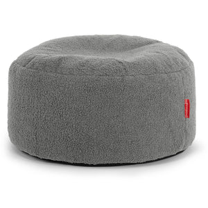 Large Round Footstool - Boucle Grey