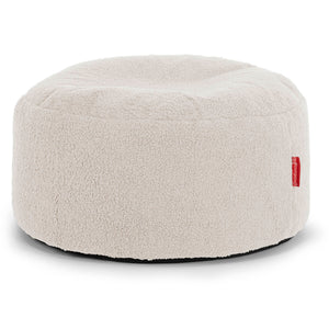 Large Round Footstool - Boucle Ivory