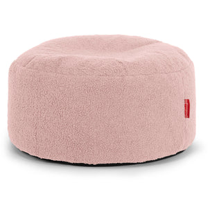 Large Round Footstool - Boucle Pink