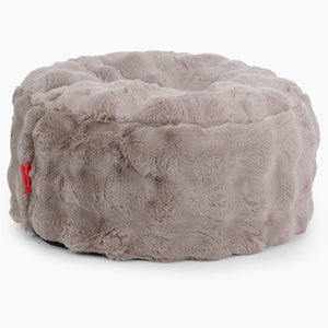 Large Round Footstool - Bubble Faux Fur Mink